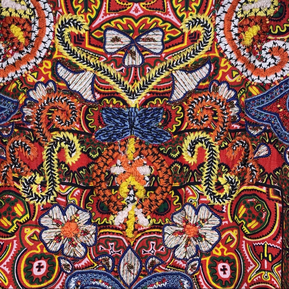 New ZARA $119 NWT EMBROIDERED BEADED LINEN BLEND TUNIC DRESS XS SMALL 7521/073 - Picture 10 of 13